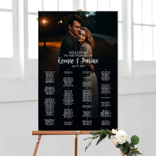 Poster Gráfico de assentos de casamento com fotografia al