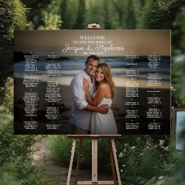 Poster Gráfico de assentos de casamento com fotografia al