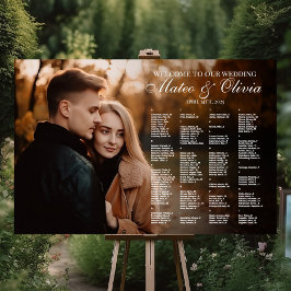 Poster Gráfico de assentos de casamento com fotografia al