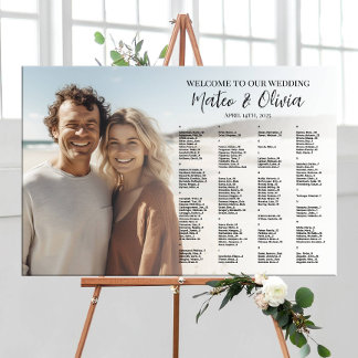 Poster Gráfico de assentos de casamento com fotografia al