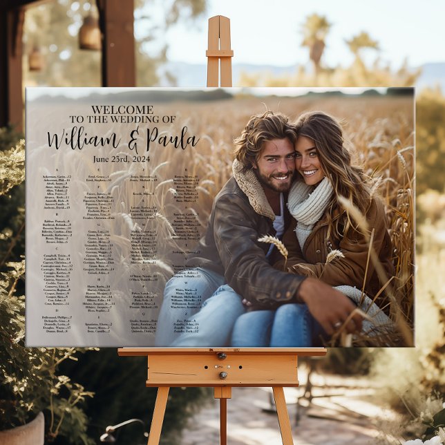 Poster Gráfico de assentos de casamento com fotografia al (Criador carregado)