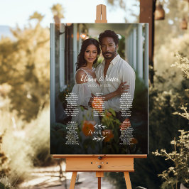 Poster Gráfico de assentos de casamento com fotos elegant