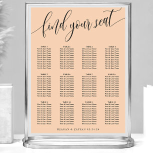 Poster Gráfico de Assentos de Casamento com Letra Minimal