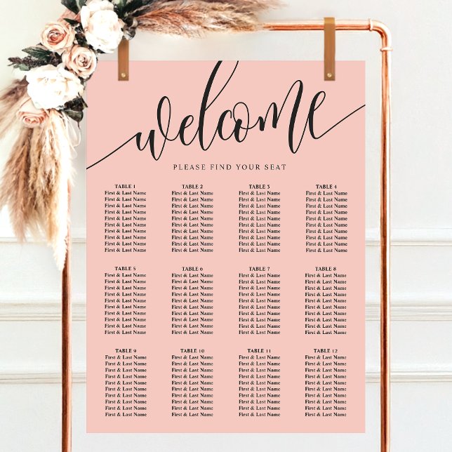 Poster Gráfico de Assentos de Casamento com Letra Minimal (Criador carregado)