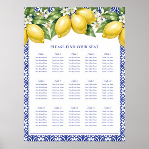 Poster Gráfico de Assentos de Casamento com Limão Amalfi