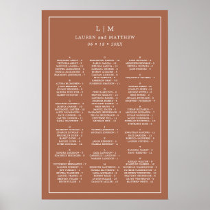 Poster Gráfico de Assentos de Casamento com Monograma de
