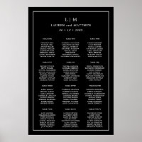 Gráfico de Assentos de Casamento com Monograma Pre