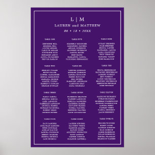 Poster Gráfico de Assentos de Casamento com Monograma Rox