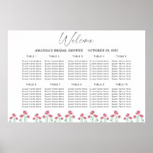 Gráfico de assentos de casamento com papoula em aq