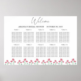 Poster Gráfico de assentos de casamento com papoula em aq