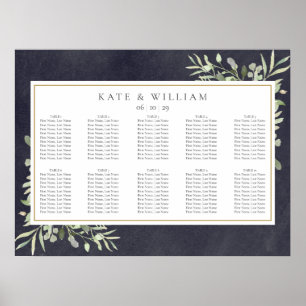 Poster Gráfico de Assentos de Casamento com Quadro Negro 