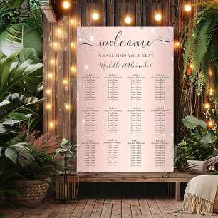 Poster Gráfico de assentos de casamento com relva rosa do