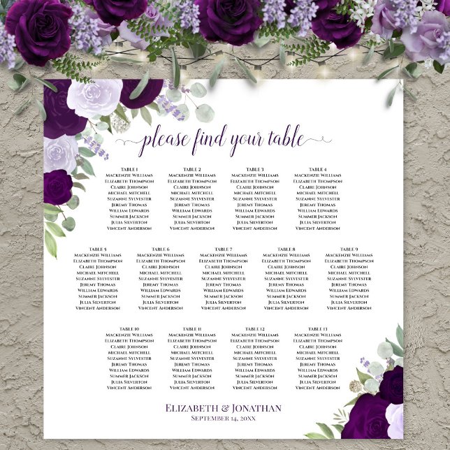 Poster Gráfico de Assentos de Casamento com Rosas Boho Ro (In Situ on Wall with Flowers)