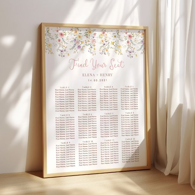 Poster Gráfico de Assentos de Casamento Conto de Fadas Fl (Criador carregado)