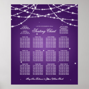Póster Gráfico de Assentos de Casamento Corda Roxo