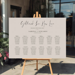 Poster Gráfico de Assentos de Casamento Cristão Minimalis