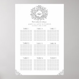Poster Gráfico de assentos de casamento das cinzas escura