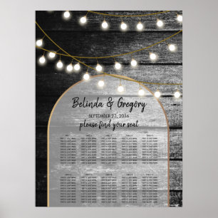 Poster Gráfico de Assentos de Casamento das Luzes Russas