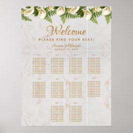 Poster Gráfico de Assentos de Casamento de 10 Mesas com L