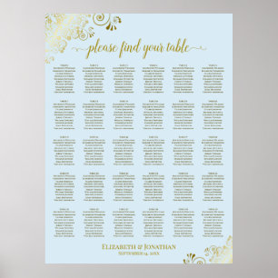 Poster Gráfico de Assentos de Casamento de 30 Mesas em Do