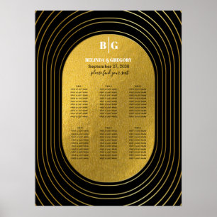 Poster Gráfico de Assentos de Casamento de Arcos Moderno