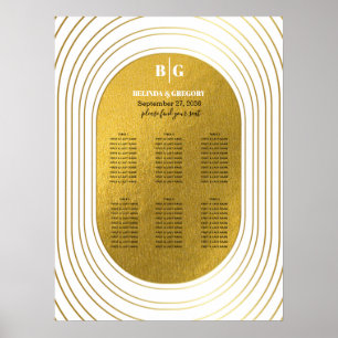 Poster Gráfico de Assentos de Casamento de Arcos Moderno