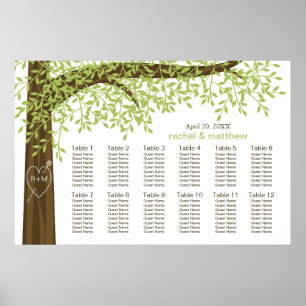 Póster Gráfico de Assentos de Casamento de Árvore de Prim