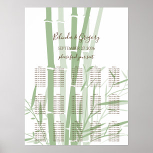 Poster Gráfico de Assentos de Casamento de Bambu Orienta