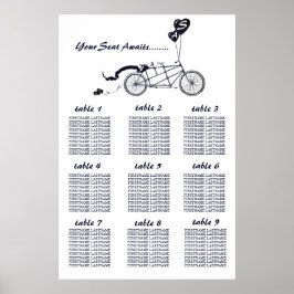 Poster Gráfico de Assentos de Casamento de Bicicleta Rust