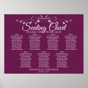 Poster Gráfico de Assentos de Casamento de Casamento de 