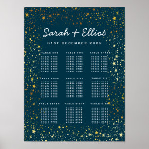 Poster Gráfico de Assentos de Casamento de Casamento de 