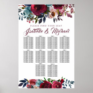Poster Gráfico de Assentos de Casamento de Casamento de 1