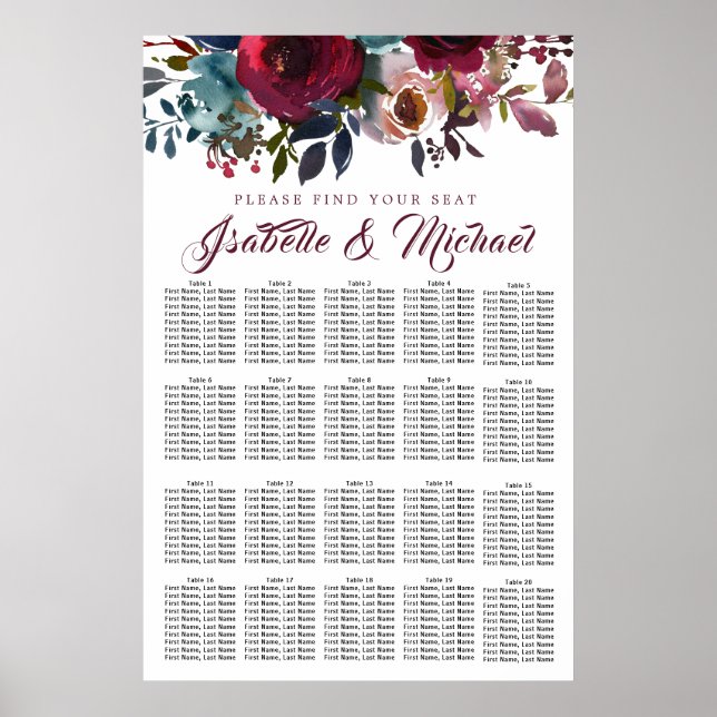Poster Gráfico de Assentos de Casamento de Casamento de 2 (Frente)