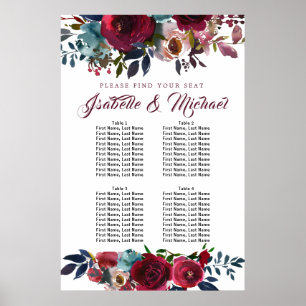 Poster Gráfico de Assentos de Casamento de Casamento de 4