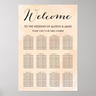 Poster Gráfico de Assentos de Casamento de Casamento de A