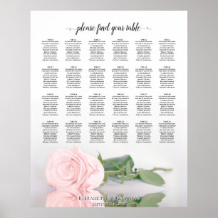 Poster Gráfico de Assentos de Casamento de Casamento de M