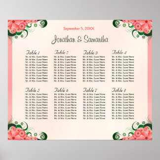Póster Gráfico de Assentos de Casamento de Casamento de M