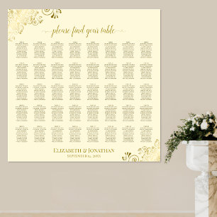 Poster Gráfico de Assentos de Casamento de Casamento de M