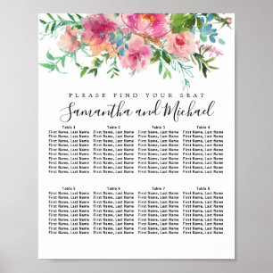 Poster Gráfico de Assentos de Casamento de Casamento de P