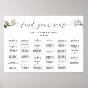 Poster Gráfico de Assentos de Casamento de Casamento em V