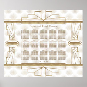 Poster Gráfico de Assentos de Casamento de Casamento Gats