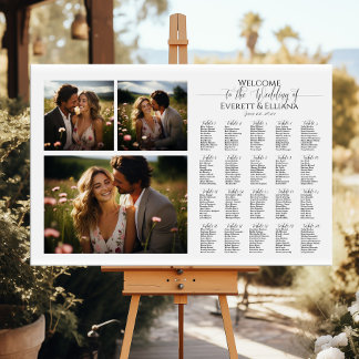 Poster Gráfico de assentos de casamento de colagem de fot
