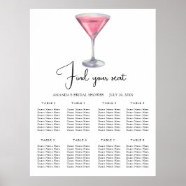 Poster Gráfico de assentos de casamento de coquetel aquar