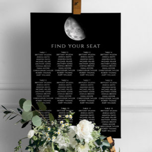 Poster Gráfico de assentos de casamento de espaço preto e