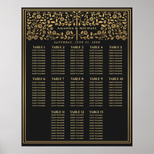 Poster Gráfico de Assentos de Casamento de Espadas Real-R
