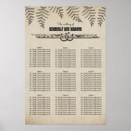 Poster Gráfico de Assentos de Casamento de Ferraduras na