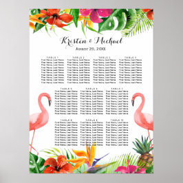 Póster Gráfico de Assentos de Casamento de Flamingo Flora