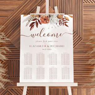 Poster Gráfico de Assentos de Casamento de Flores de Terr