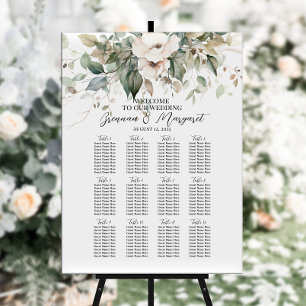 Poster Gráfico de assentos de casamento de flores elegant