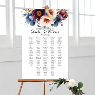 Poster Gráfico de assentos de casamento de flores elegant